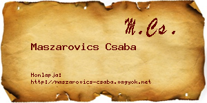 Maszarovics Csaba névjegykártya