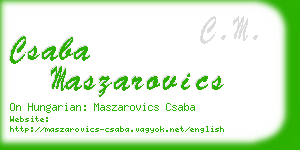csaba maszarovics business card